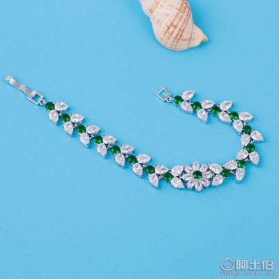 【寶莉雅花卉鋯石手鏈水滴白金電鍍手鐲女禮物禮品廠家直銷批發(fā)h0982ka】義烏市傅寶仙飾品廠 - 產(chǎn)品庫