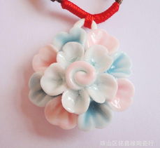 景德鎮陶瓷飾品青花瓷蓮花項鏈復古素雅時尚個性手工編織廠家直銷價格 廠家 圖片